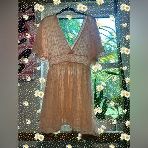 Baby Pink Lace Floral Dress